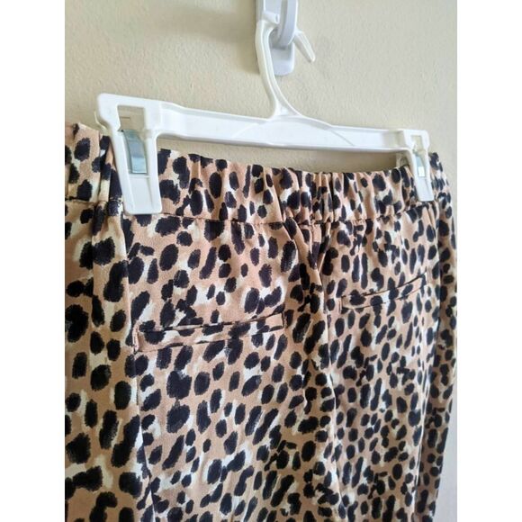 Banana Republic Hayden Pants Women’s Size 4 Beige Animal Print Tapered Ankle - Picture 5 of 12